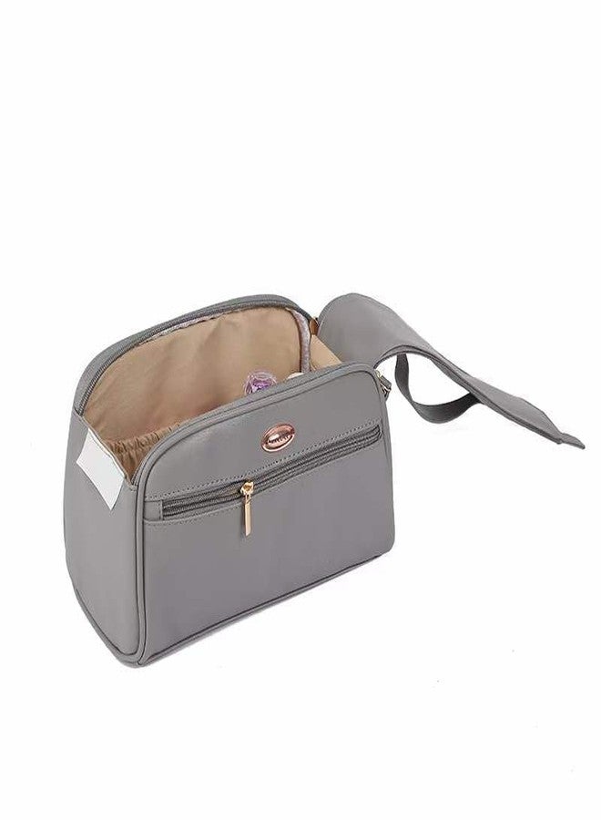 SALEPUSH Toiletry Bag Cosmetic Bag Make Up Box for Brushes, Accessories with a Sleek and Minimalistic Design, Perfect for Both Men and Women (Grey) - Image 3